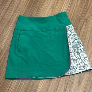 Lady Hagen Green Tropical golf skort